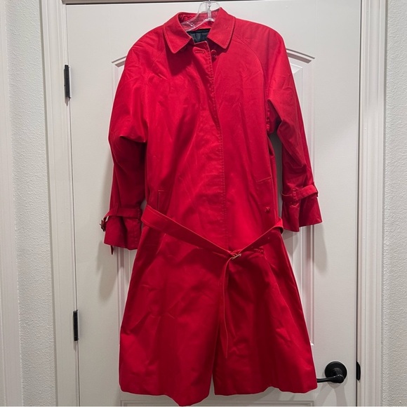 Burberry Jackets & Blazers - 😻🇬🇧 Burberry Gorgeous Red Trench Coat with Removable Warm Liner & Tie Belt W8